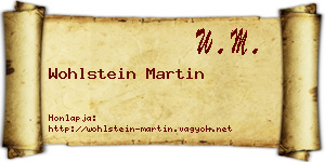 Wohlstein Martin névjegykártya