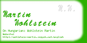 martin wohlstein business card